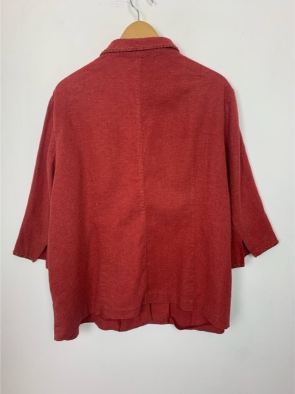 Addition Elle Linen Blouse Beaded Trim - Picture 7 of 8